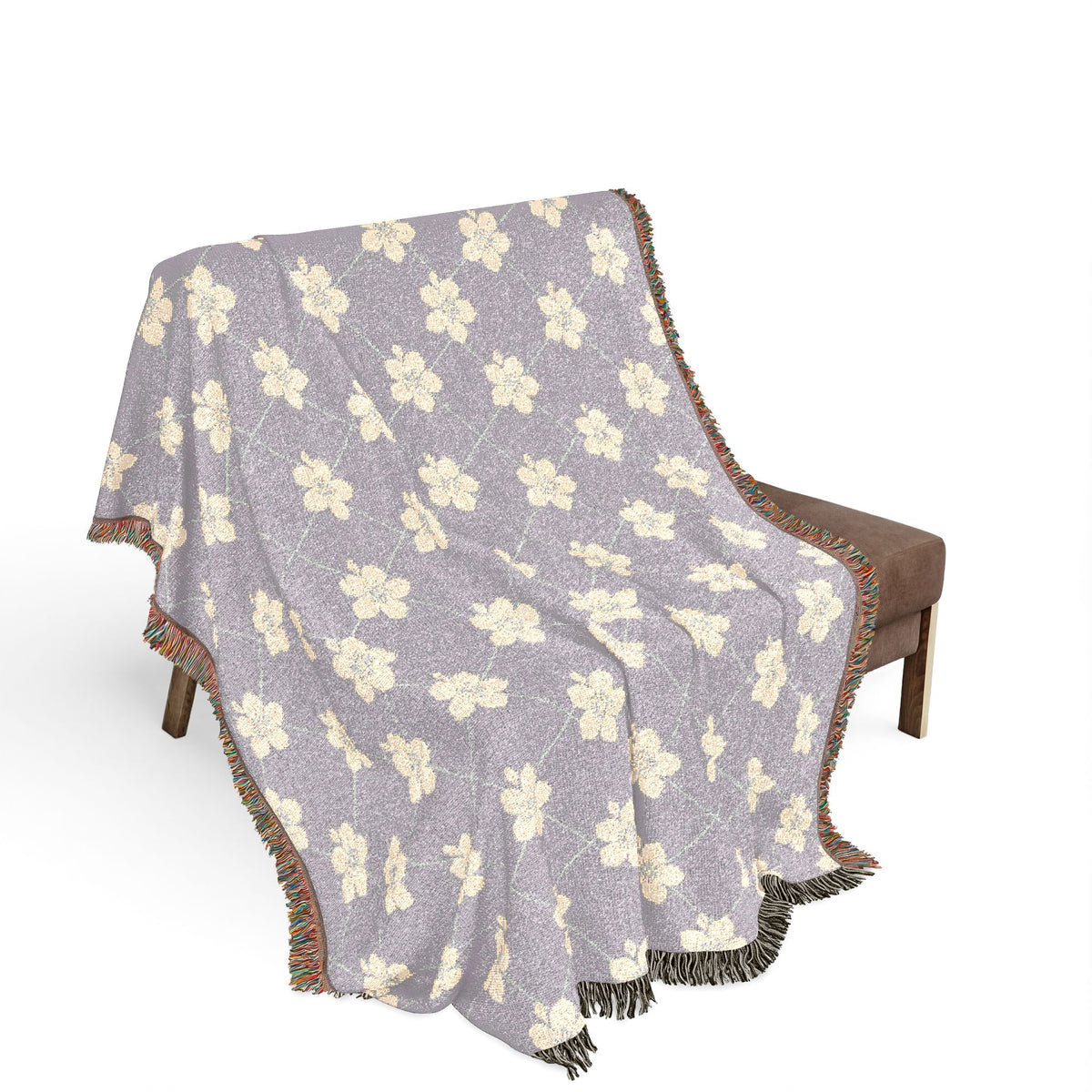 Floral Woven Blanket — Soft Lavender 💜 Throw
