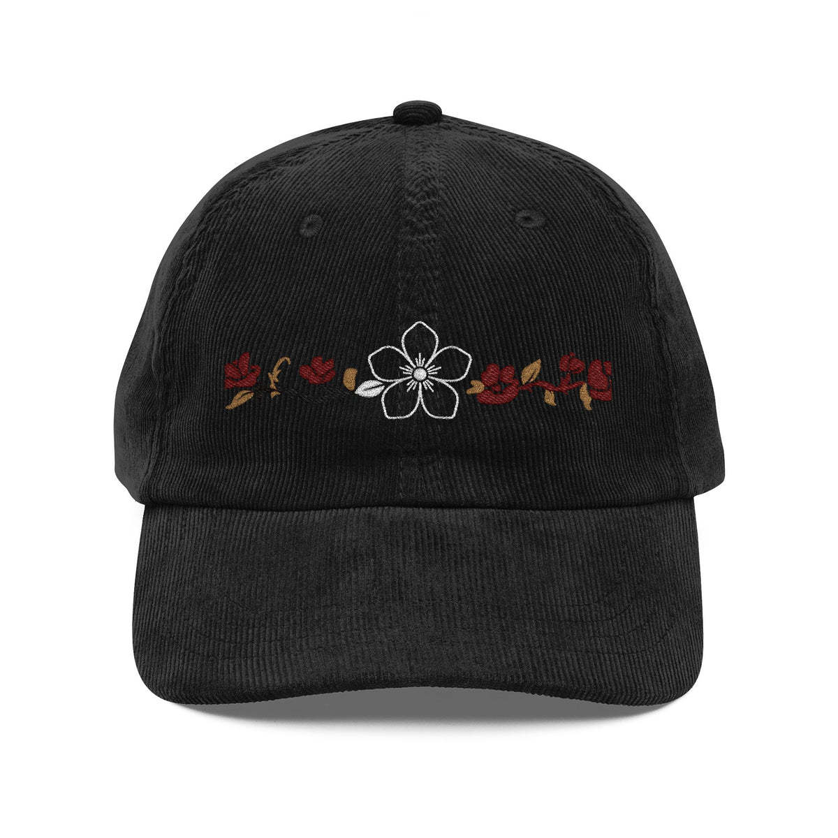 Embroidered Corduroy Hiraya Wear Floral Cap
