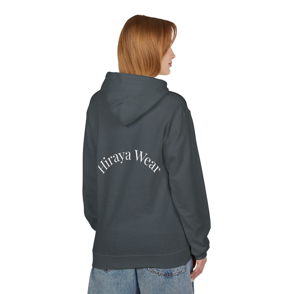 Minimal Hiraya Wear Logo Floral Hoodie – Monochrome Line Art Pullover