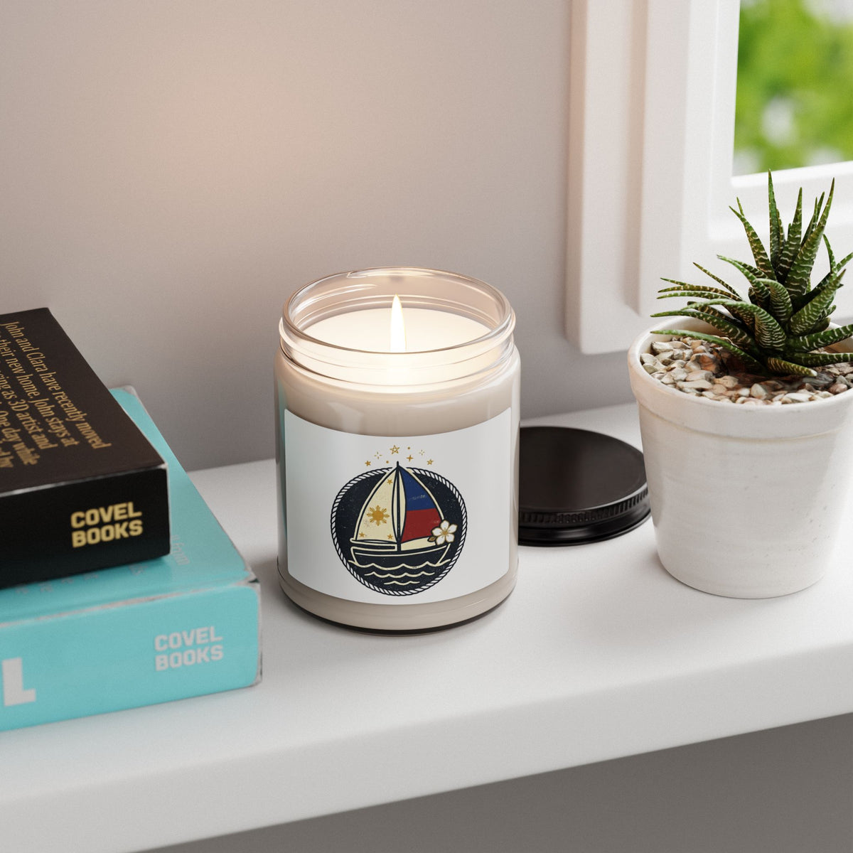 Nostalgic Philippines Sailboat Candle | Soy 9oz, Vintage Flag Colors