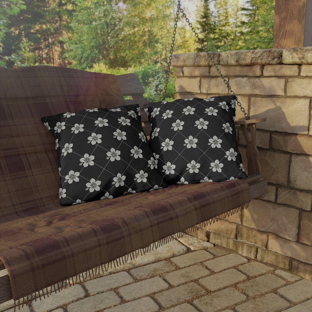 Black & White (Dark) 🖤 Outdoor Pillow
