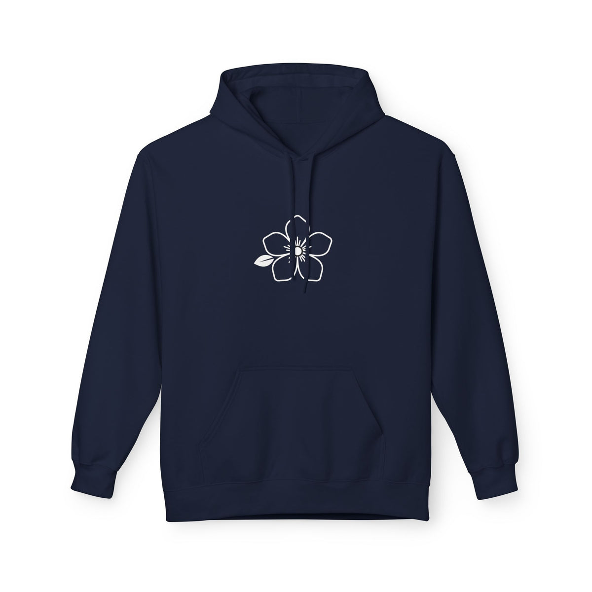 Minimal Hiraya Wear Logo Floral Hoodie – Monochrome Line Art Pullover