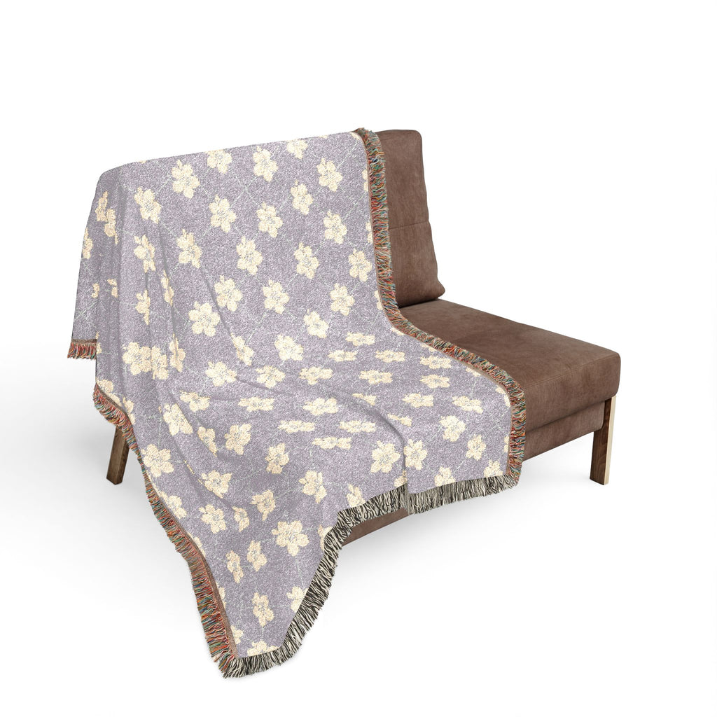 Floral Woven Blanket — Soft Lavender 💜 Throw