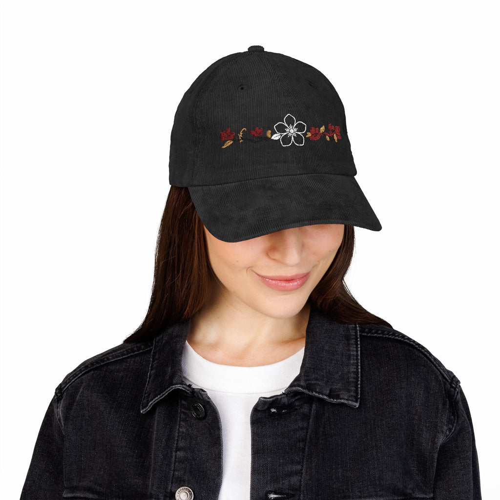 Embroidered Corduroy Hiraya Wear Floral Cap
