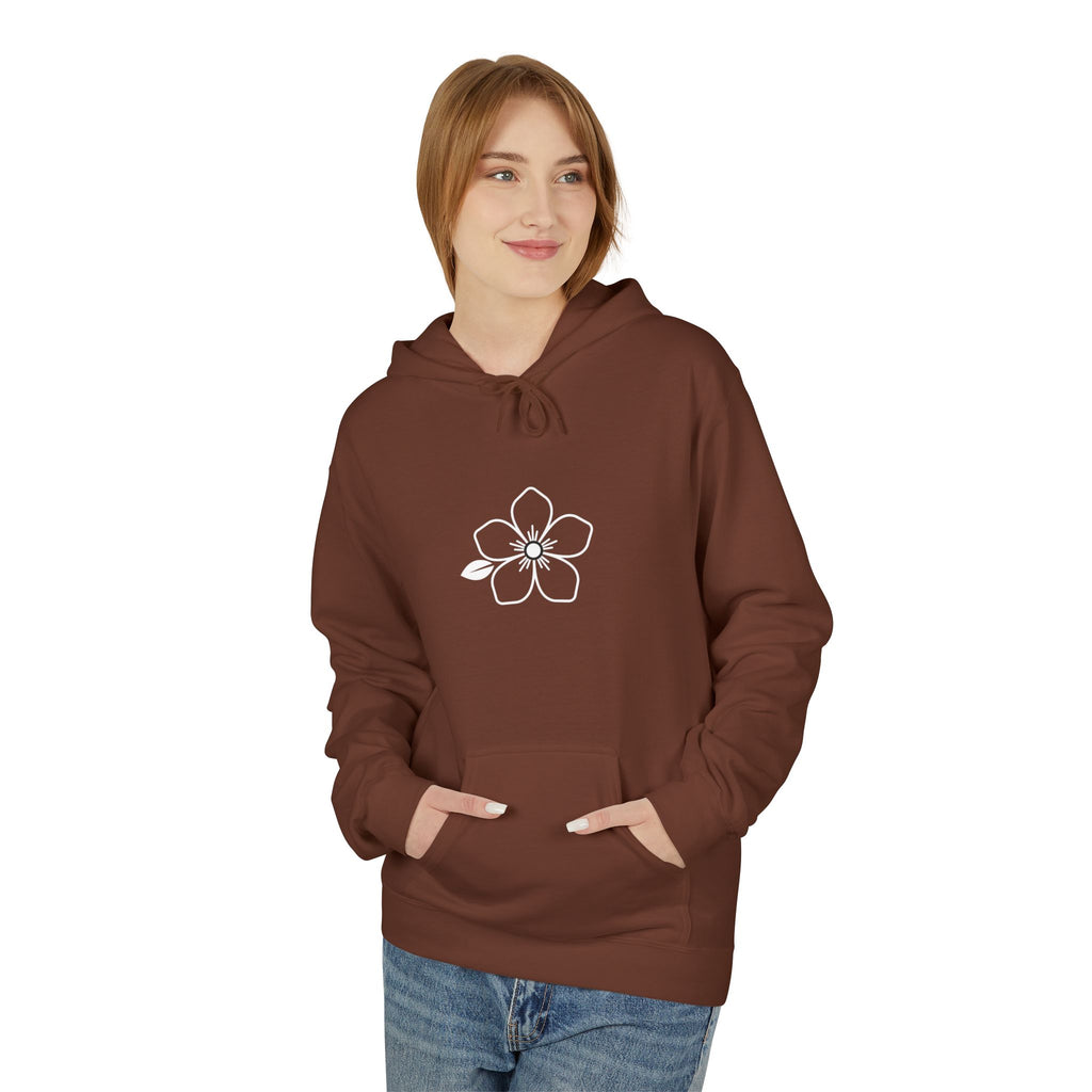 Minimal Hiraya Wear Logo Floral Hoodie – Monochrome Line Art Pullover