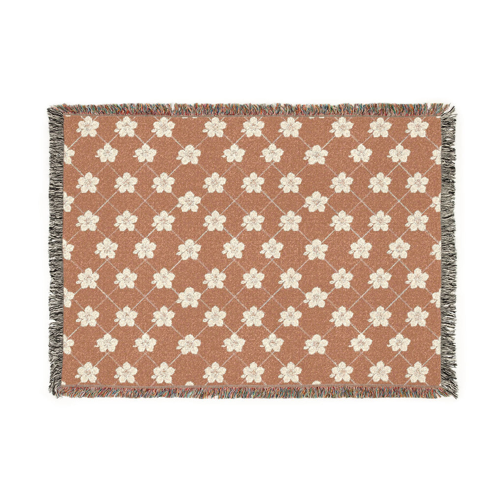 Floral Woven Blanket — Terracotta Clay🏺 Throw