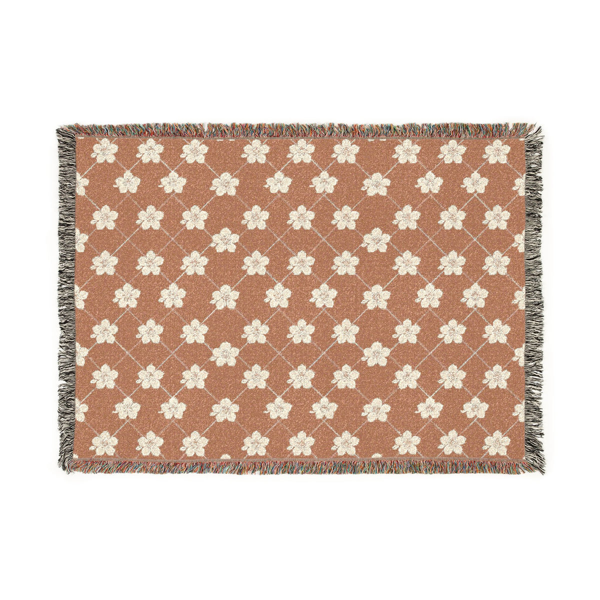Floral Woven Blanket — Terracotta Clay🏺 Throw