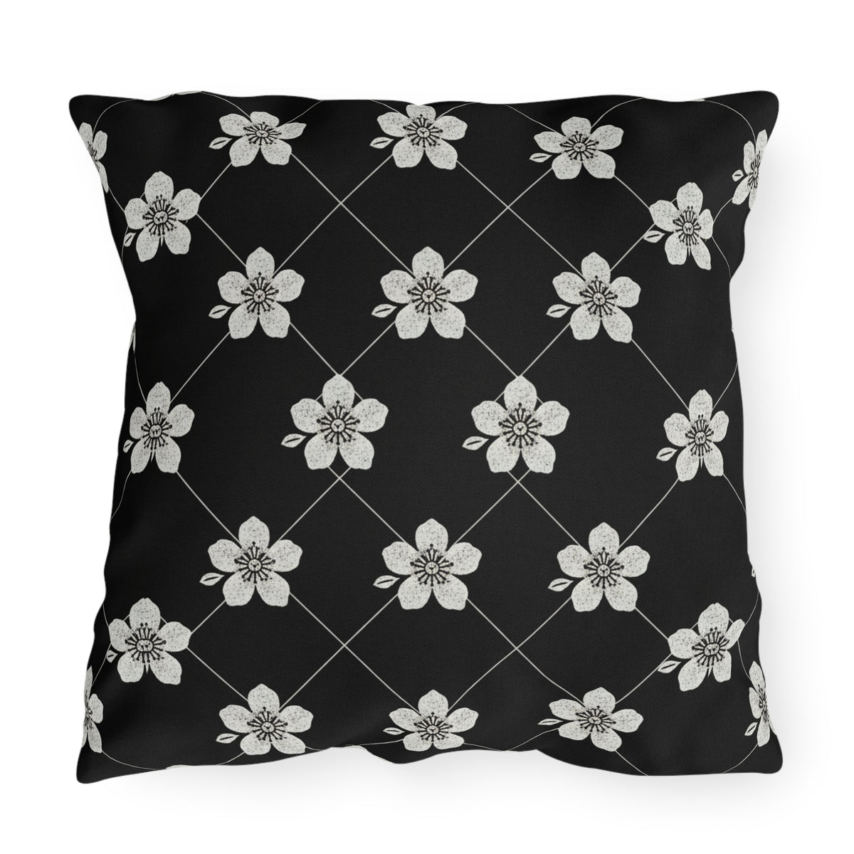 Black & White (Dark) 🖤 Outdoor Pillow