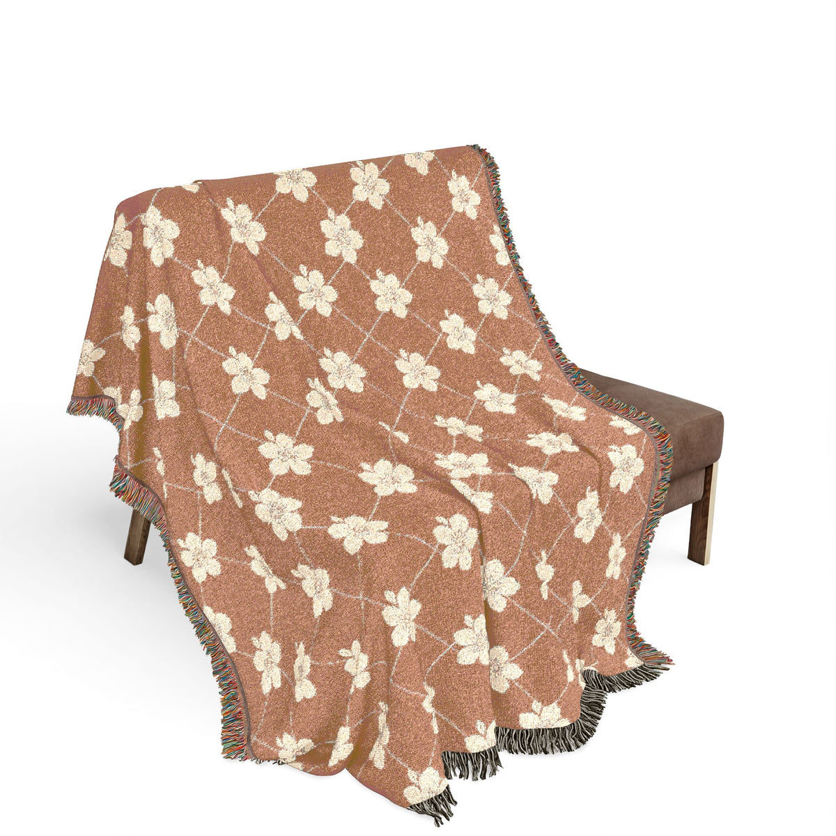 Floral Woven Blanket — Terracotta Clay🏺 Throw