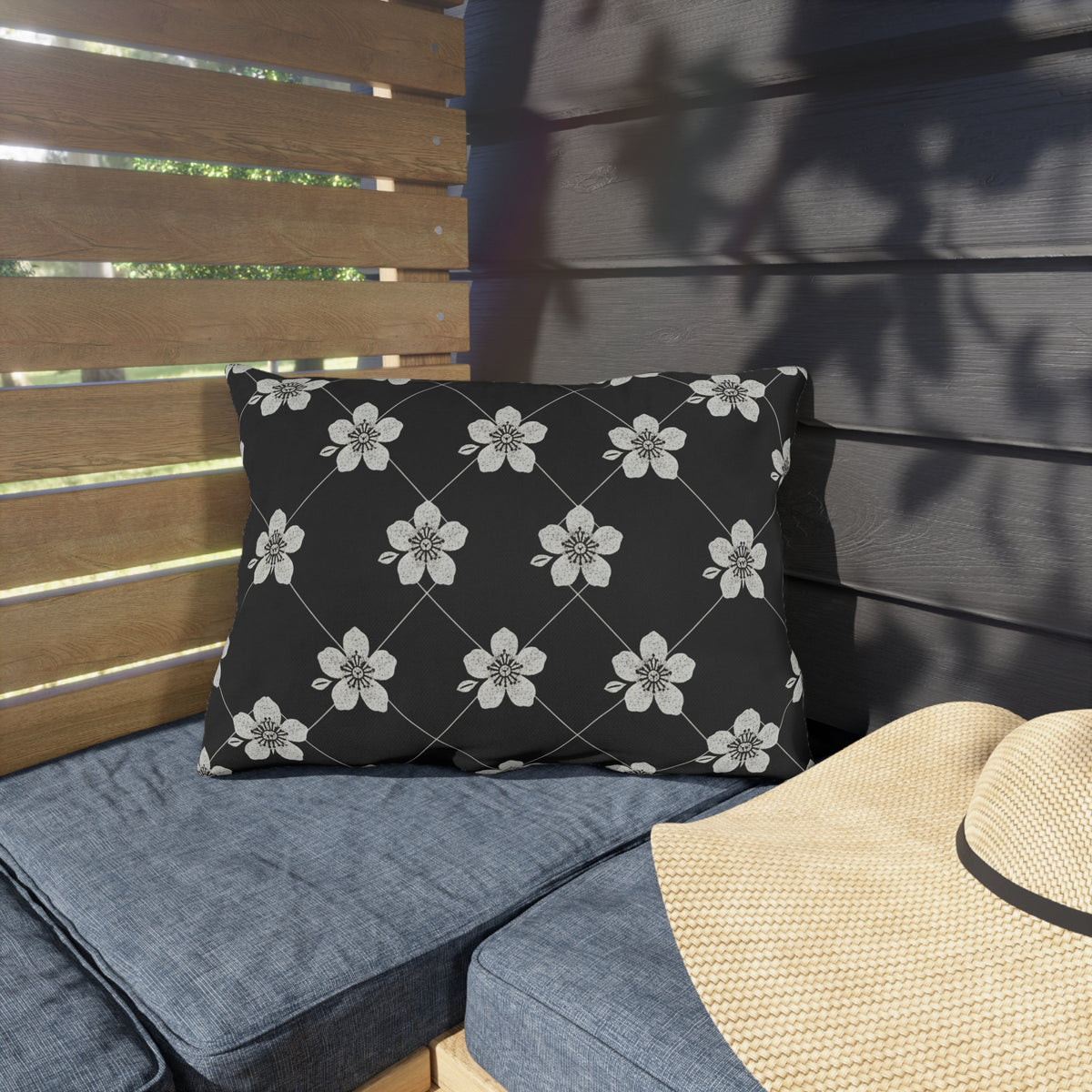 Black & White (Dark) 🖤 Outdoor Pillow