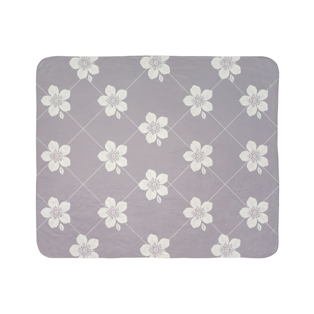 Soft Lavender 💜 Floral Fleece Sherpa Blanket Throw