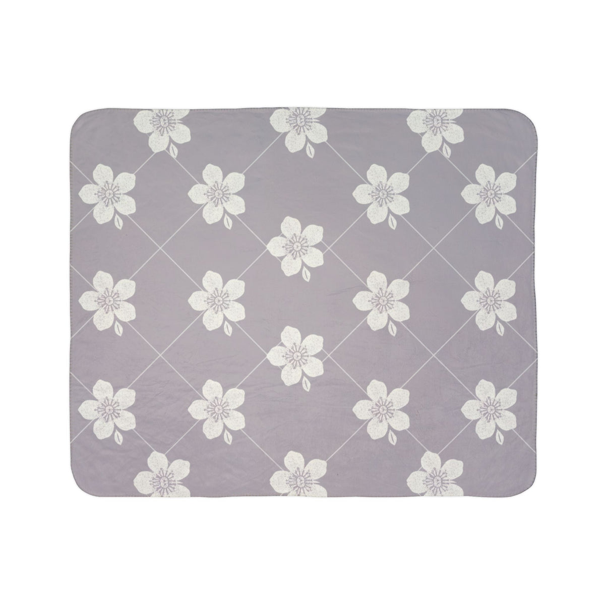 Soft Lavender 💜 Floral Fleece Sherpa Blanket Throw