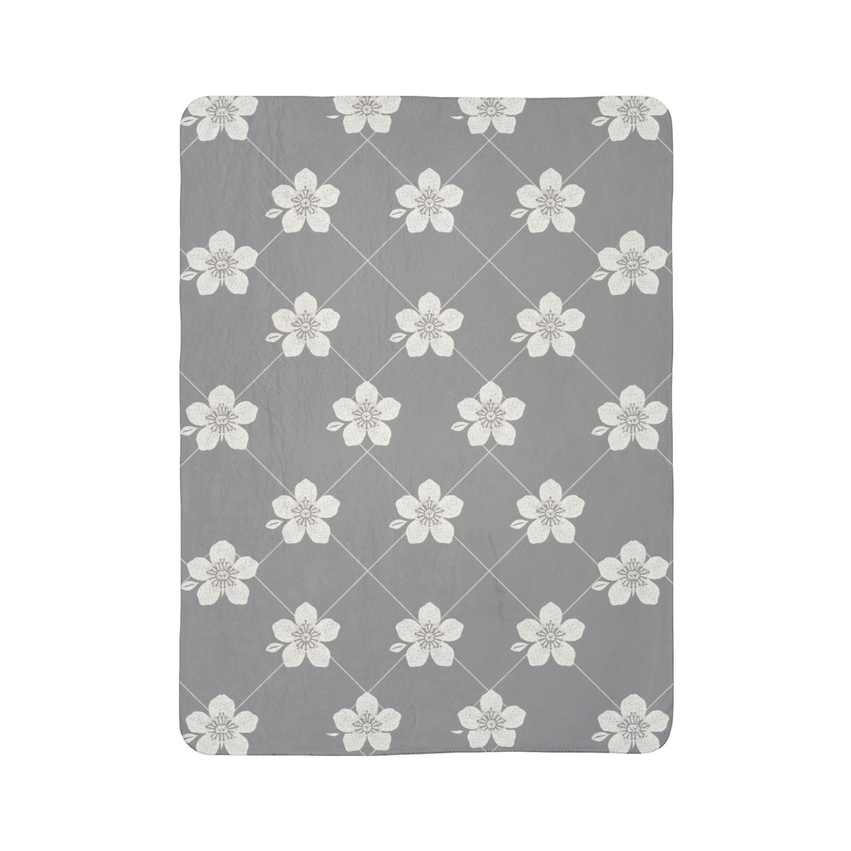 Cool Gray 🩶 Floral Fleece Sherpa Blanket Throw