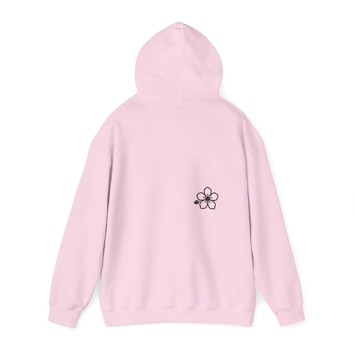Minimal Floral Logo Hoodie — HIRAYA WEAR Cozy White Pullover