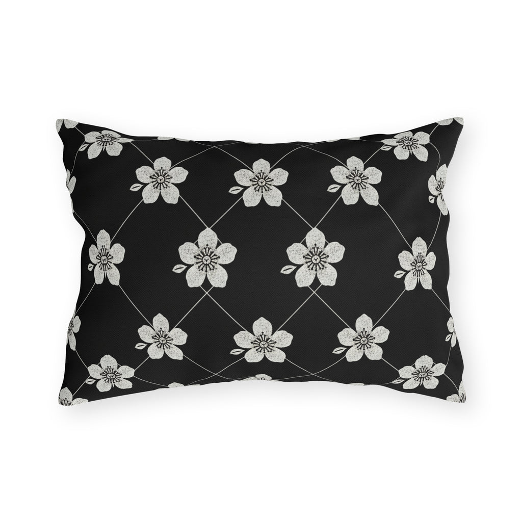 Black & White (Dark) 🖤 Outdoor Pillow