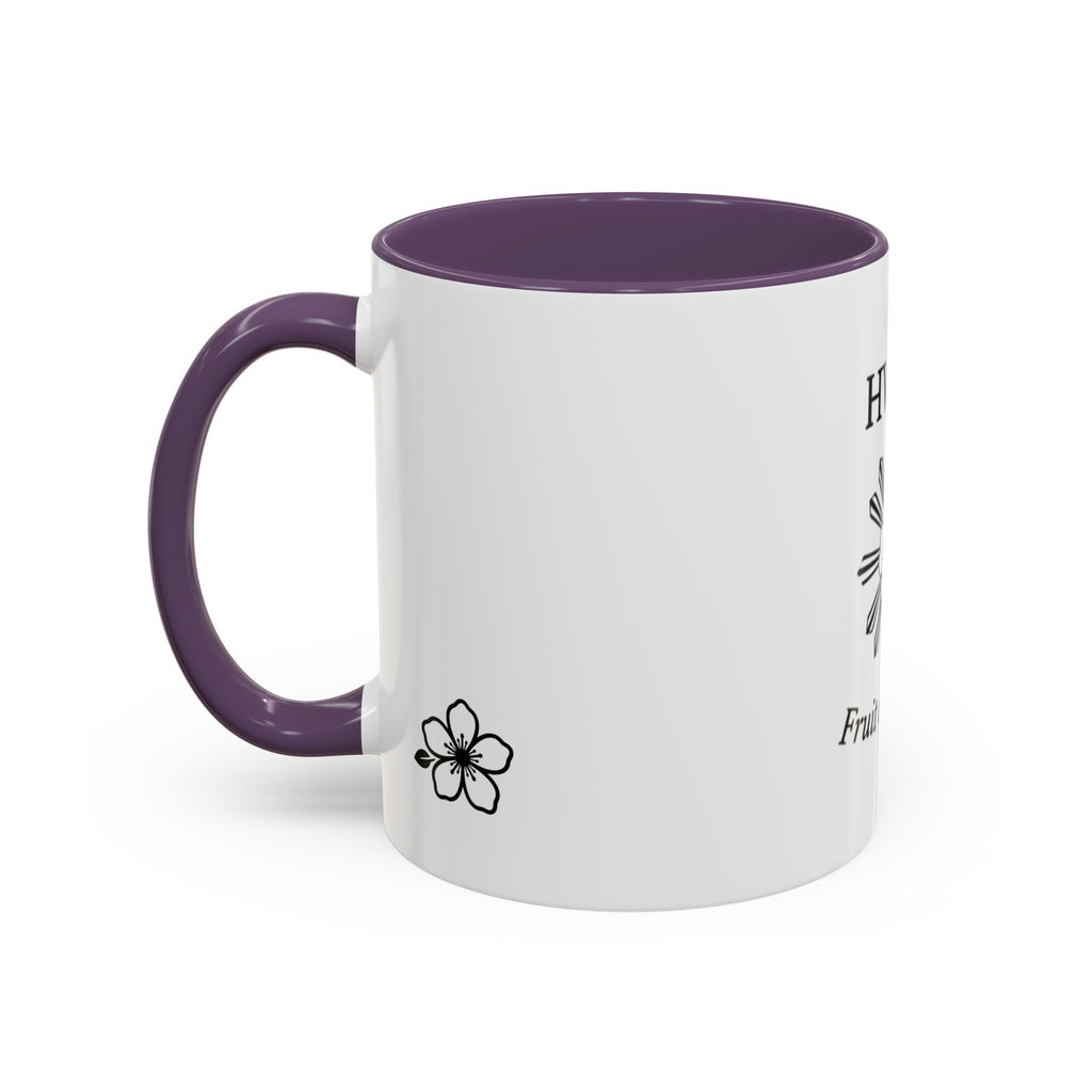 Hiraya Wear “Fruit of Dreams” Accent Coffee Mug — Black Handle & Rim