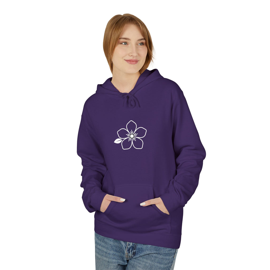 Minimal Hiraya Wear Logo Floral Hoodie – Monochrome Line Art Pullover