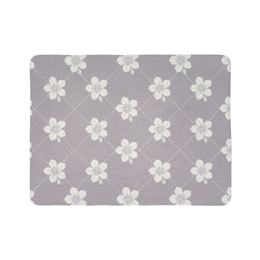 Soft Lavender 💜 Floral Fleece Sherpa Blanket Throw