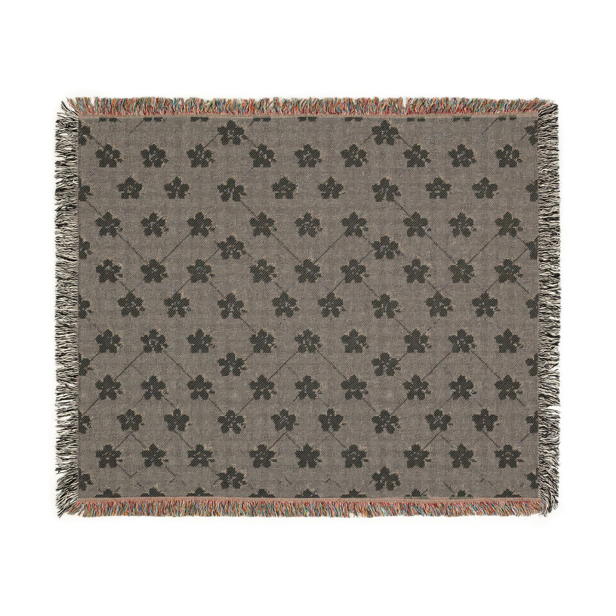 Floral Woven Blanket — Cool Gray 🩶 Throw