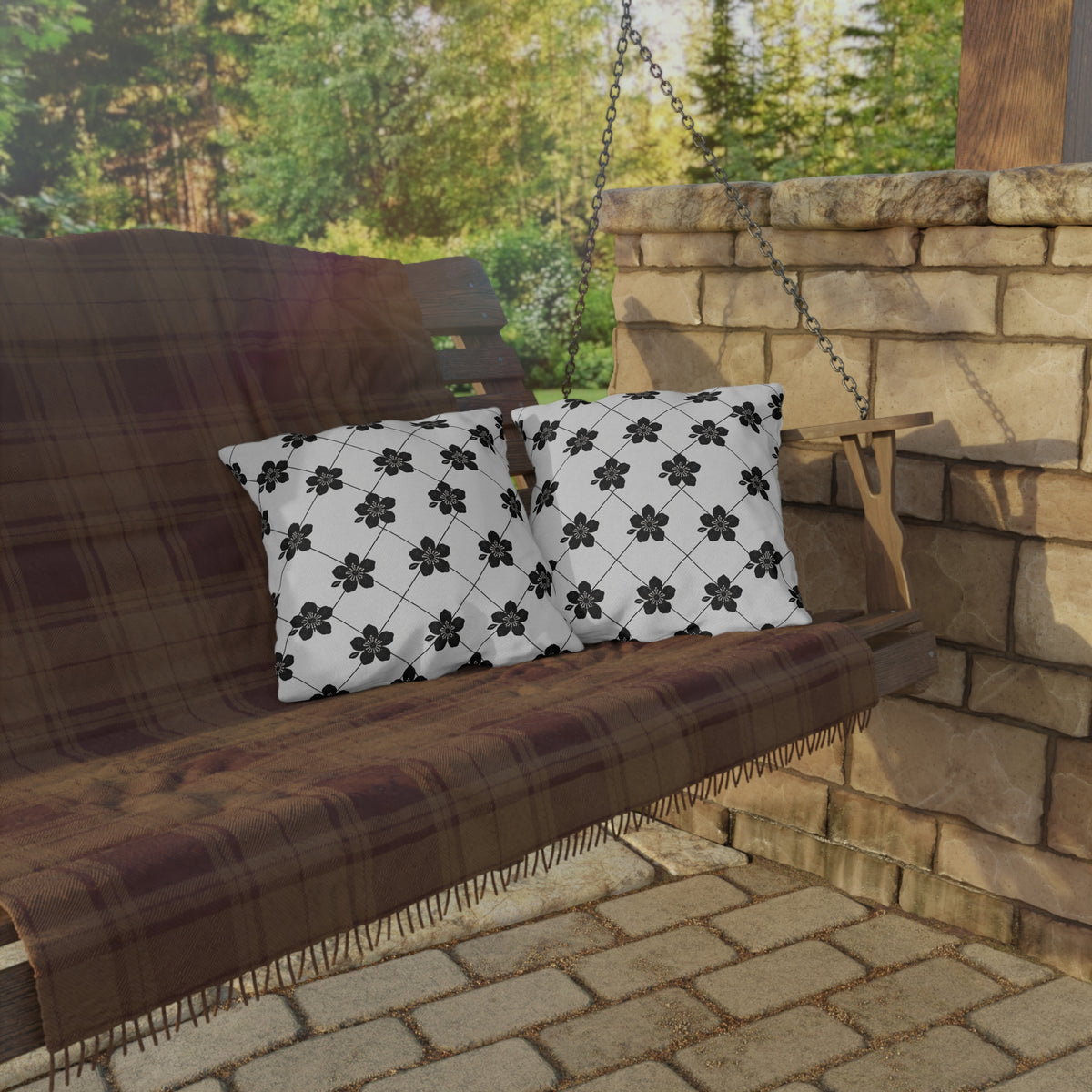 Black & White (Light) 🤍 Outdoor Pillow