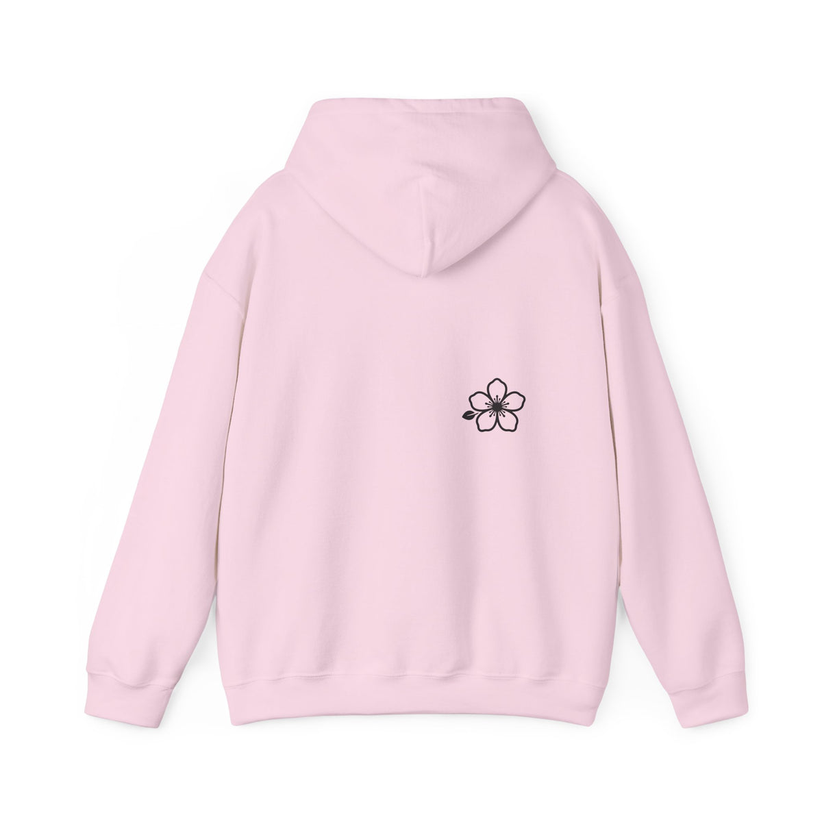 Minimal Floral Logo Hoodie — HIRAYA WEAR Cozy White Pullover