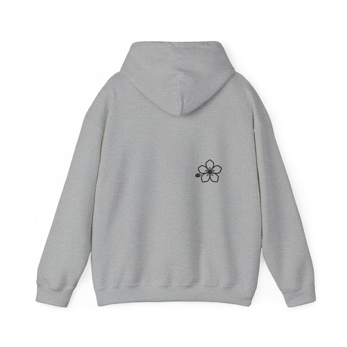 Minimal Floral Logo Hoodie — HIRAYA WEAR Cozy White Pullover