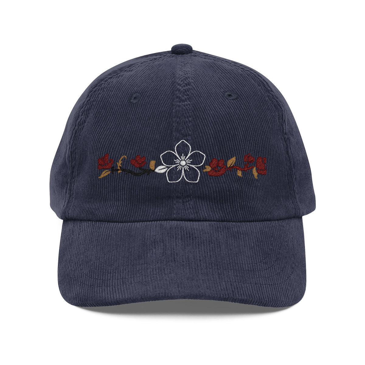 Embroidered Corduroy Hiraya Wear Floral Cap