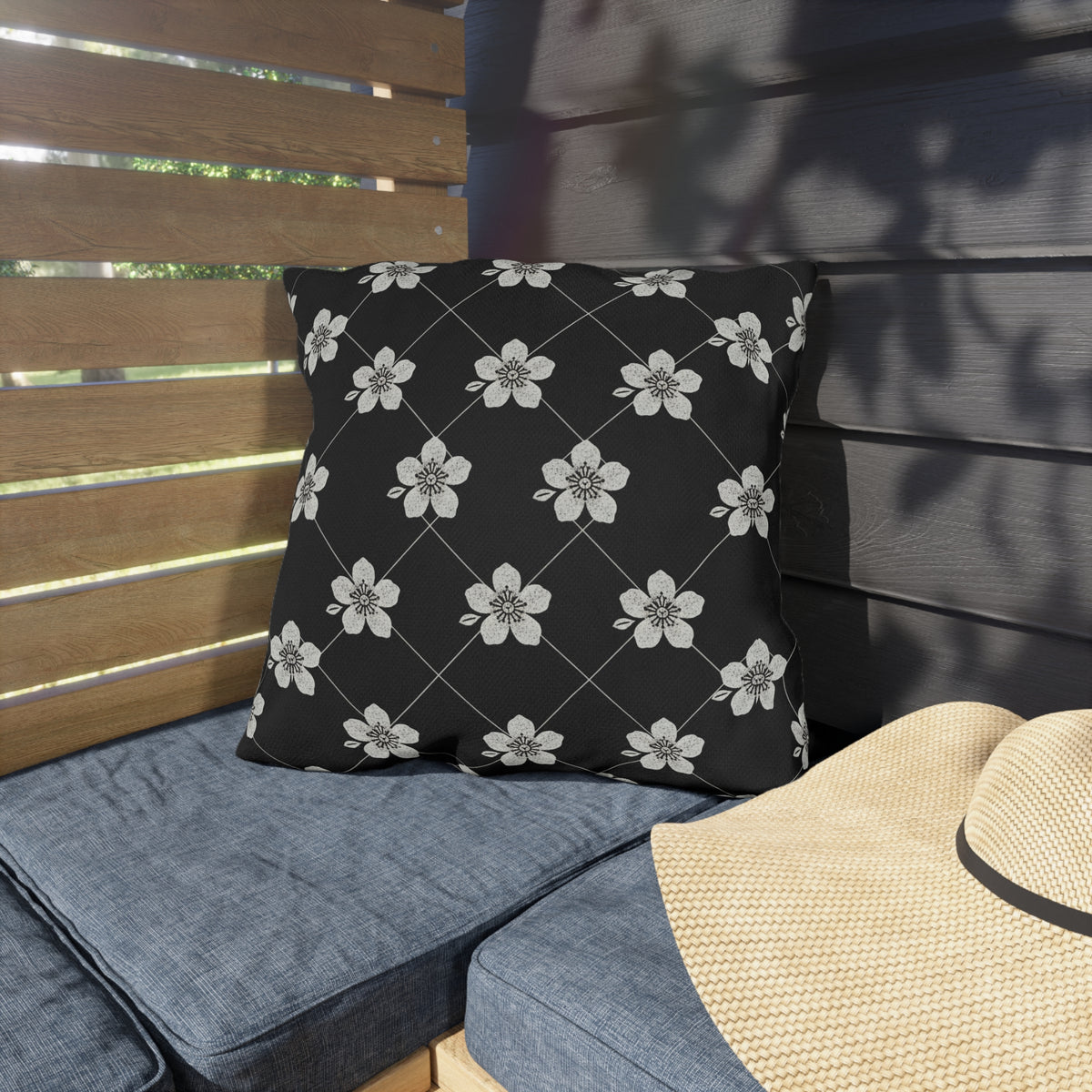 Black & White (Dark) 🖤 Outdoor Pillow