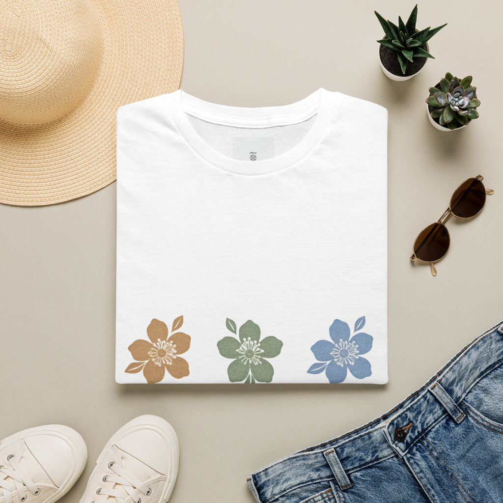 Floral Trio Graphic T-Shirt — 'Hiraya Wear' Botanical Tee