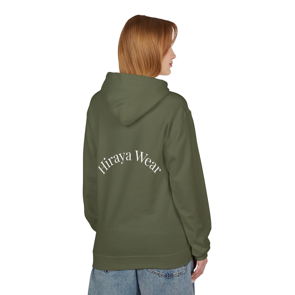 Minimal Hiraya Wear Logo Floral Hoodie – Monochrome Line Art Pullover