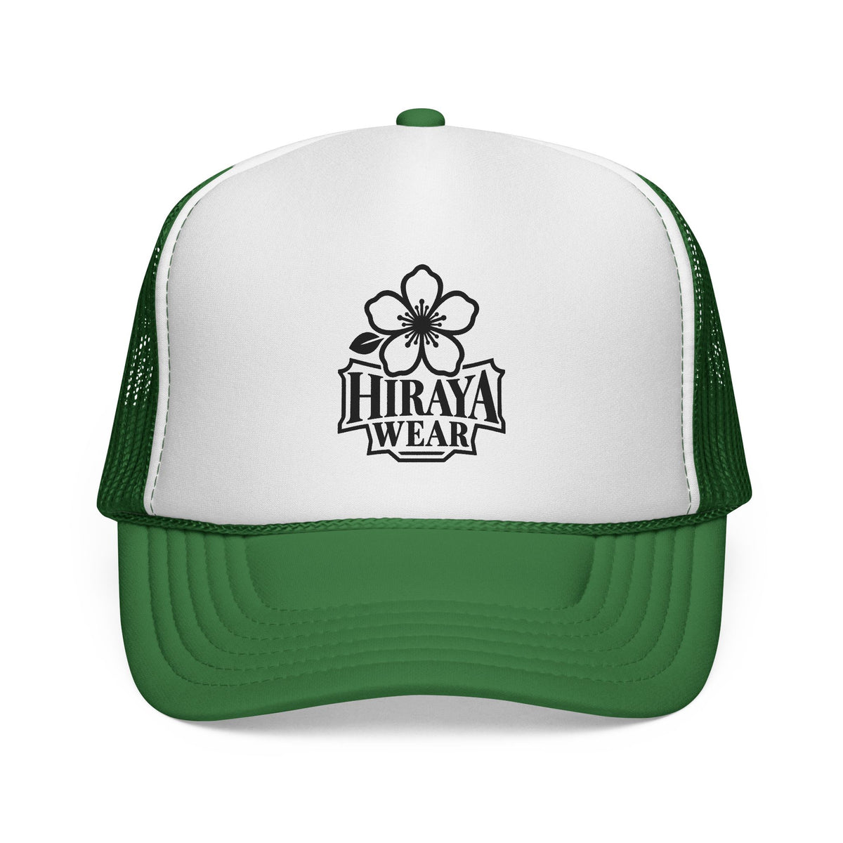 Trucker Cap — Vintage Floral Emblem "Hiraya Wear" Logo Mesh Hat