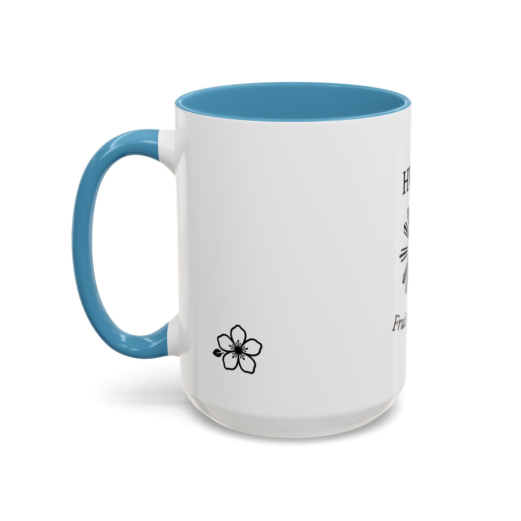 Hiraya Wear “Fruit of Dreams” Accent Coffee Mug — Black Handle & Rim