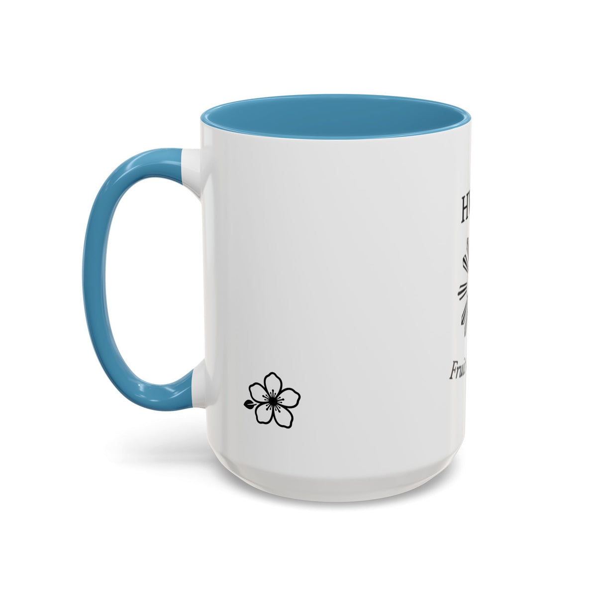 Hiraya Wear “Fruit of Dreams” Accent Coffee Mug — Black Handle & Rim