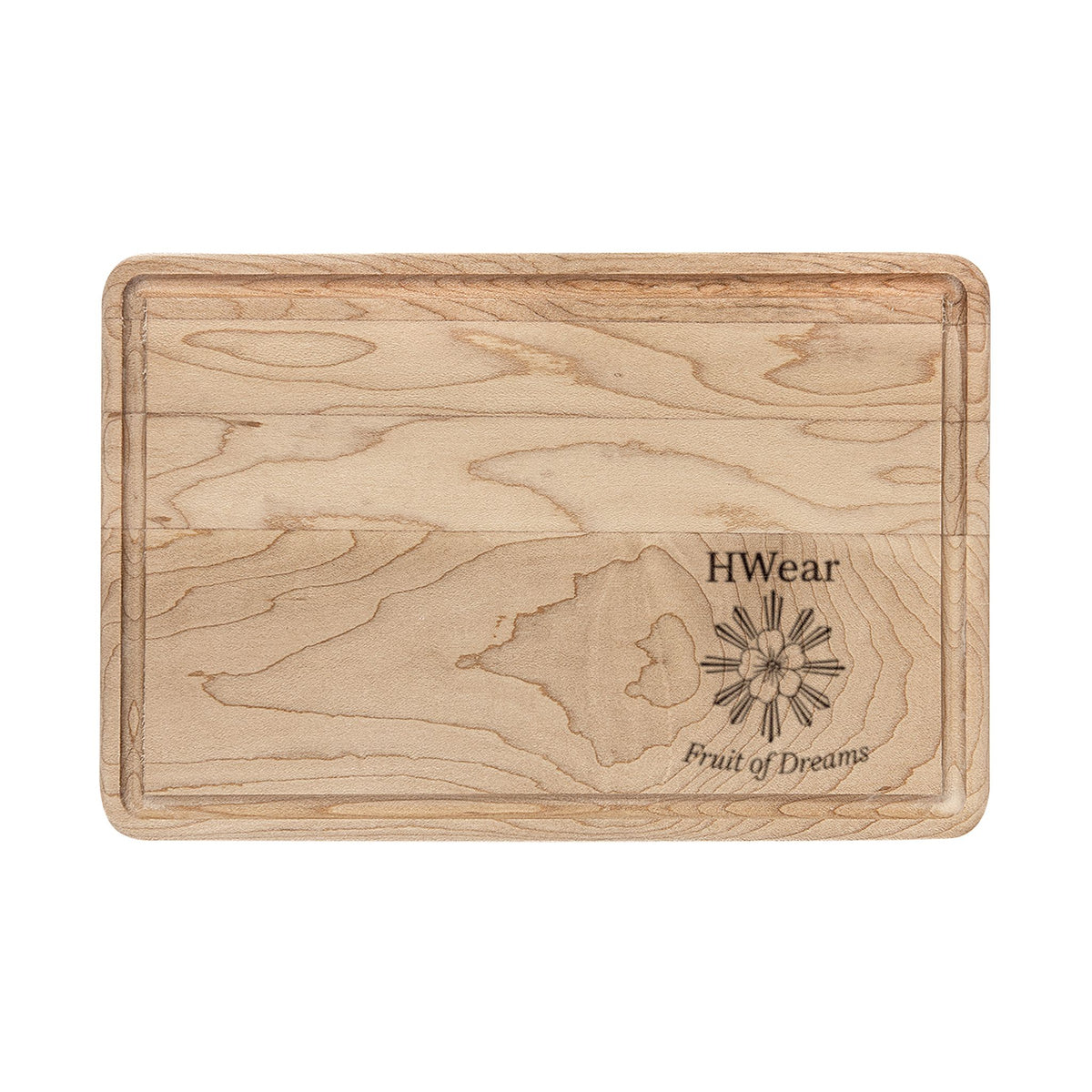 Engraved Maple Cutting Board — Floral Monogram Accent