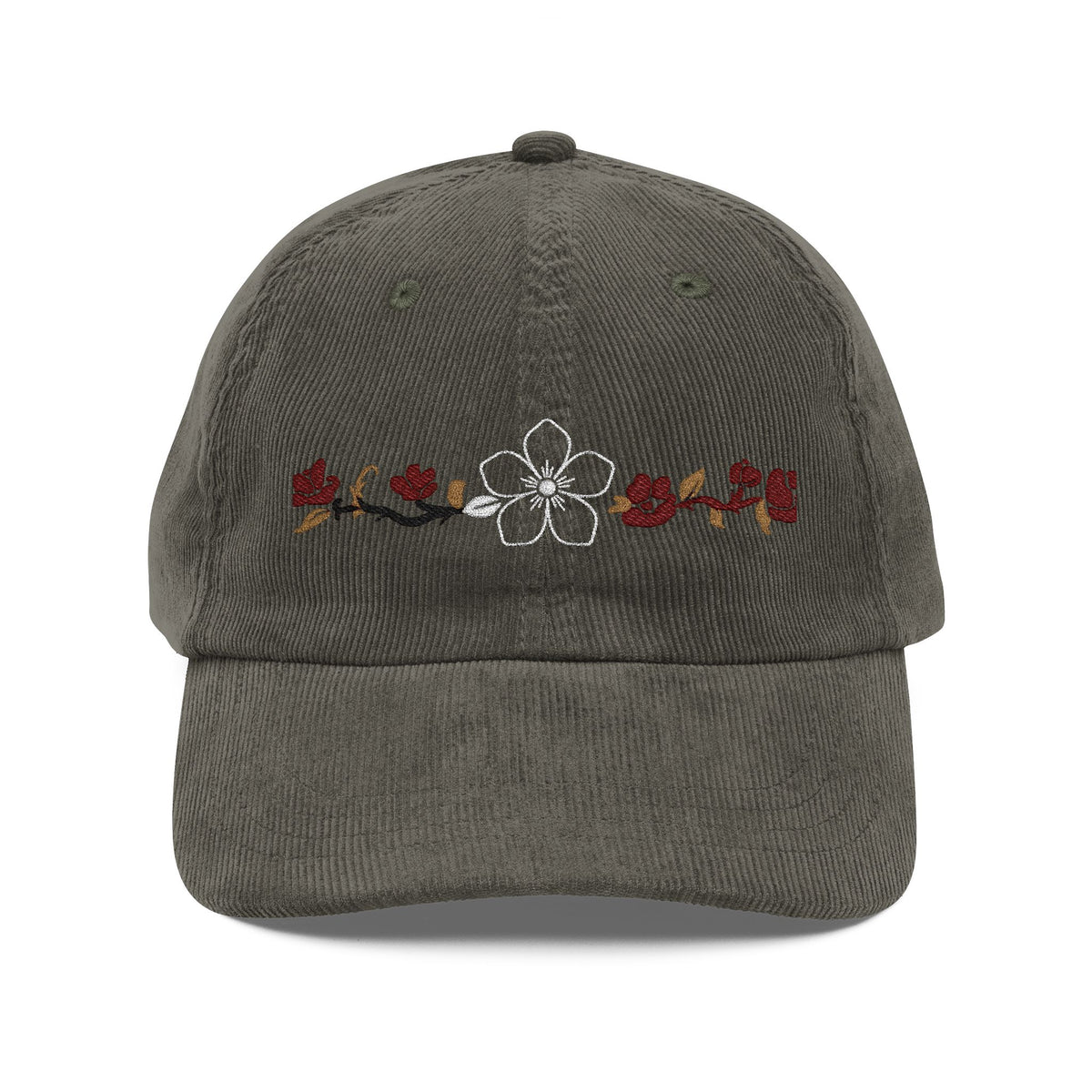 Embroidered Corduroy Hiraya Wear Floral Cap
