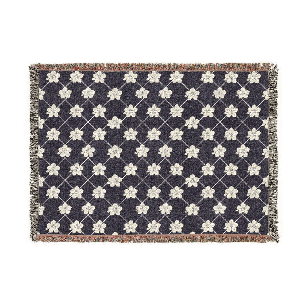 Floral Woven Blanket — Deep Plum 🍇 Throw