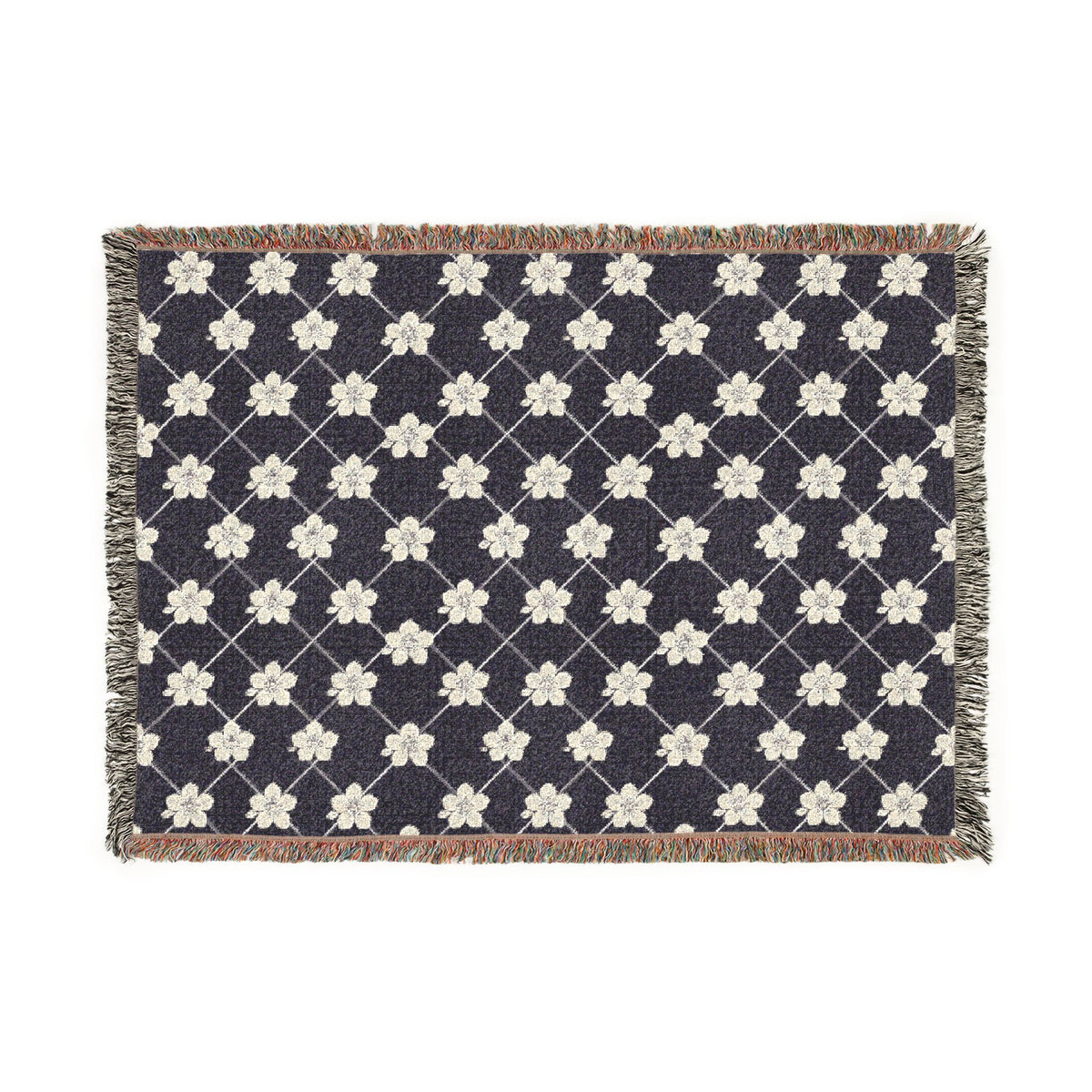 Floral Woven Blanket — Deep Plum 🍇 Throw