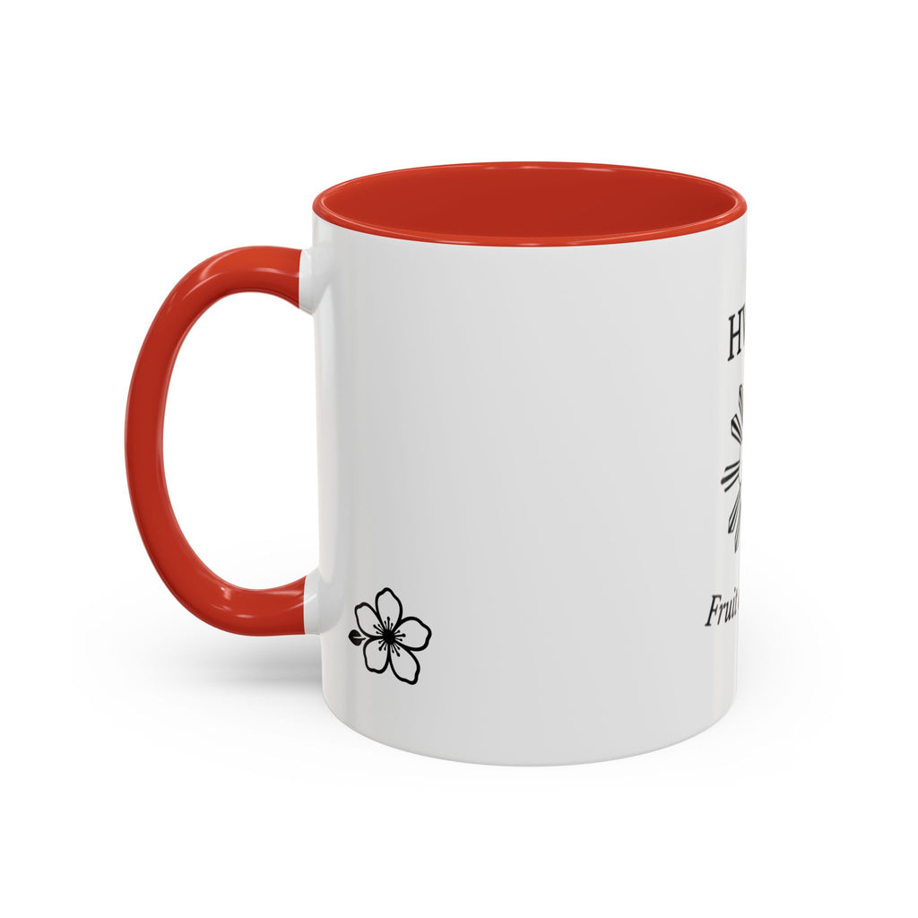 Hiraya Wear “Fruit of Dreams” Accent Coffee Mug — Black Handle & Rim