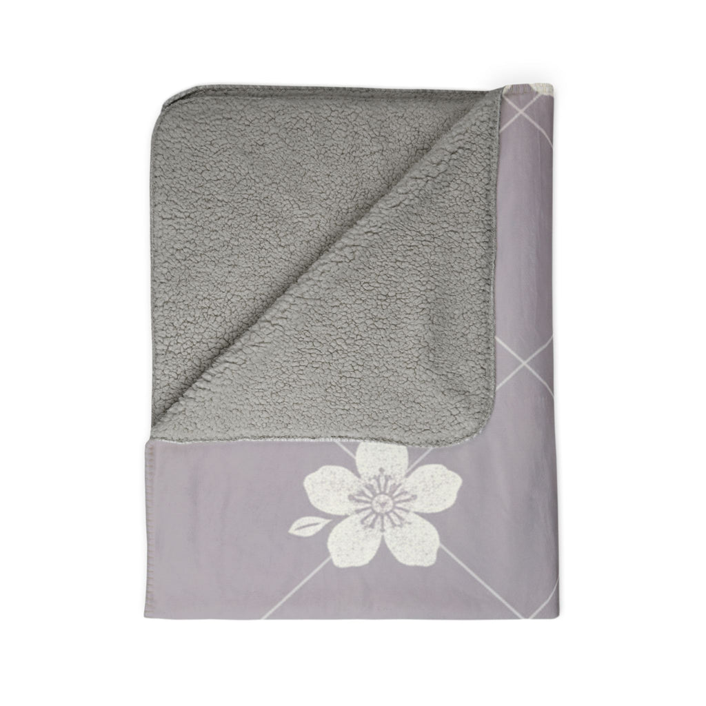 Soft Lavender 💜 Floral Fleece Sherpa Blanket Throw