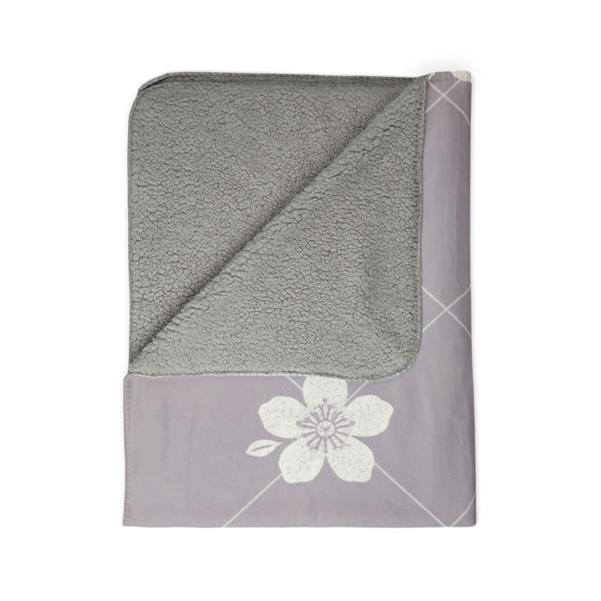 Soft Lavender 💜 Floral Fleece Sherpa Blanket Throw