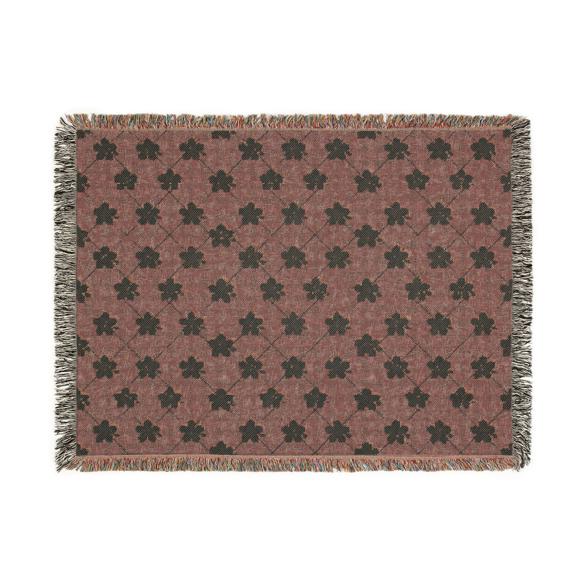 Floral Woven Blanket — Powder Blue☁️ Throw