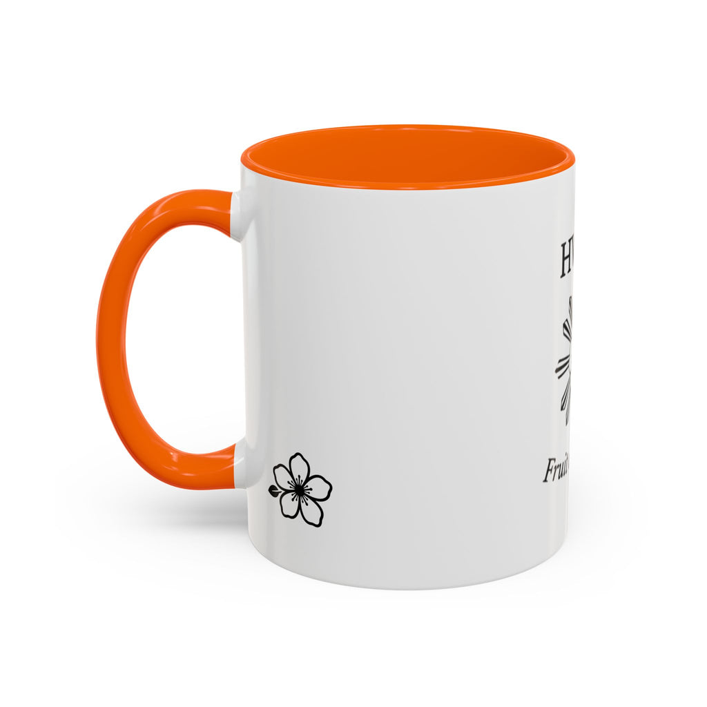 Hiraya Wear “Fruit of Dreams” Accent Coffee Mug — Black Handle & Rim