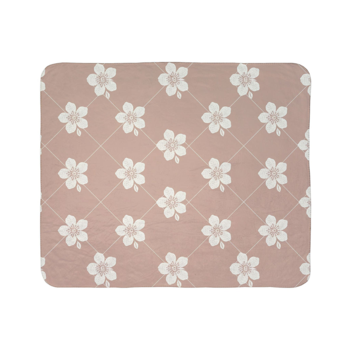 Dusty Blush Pink 🌸 Floral Fleece Sherpa Blanket Throw