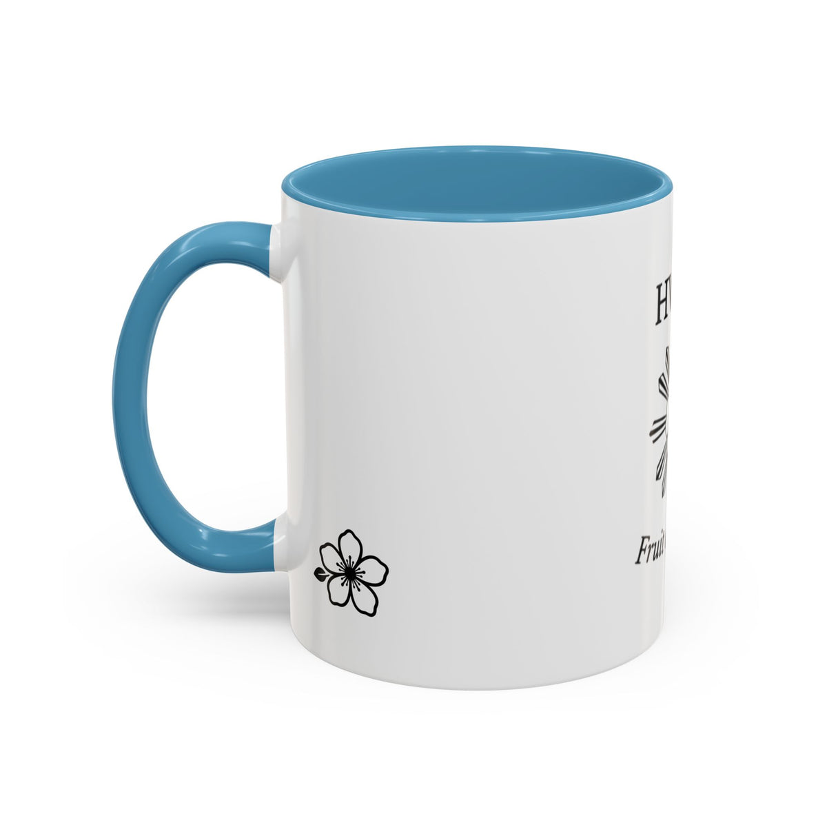 Hiraya Wear “Fruit of Dreams” Accent Coffee Mug — Black Handle & Rim
