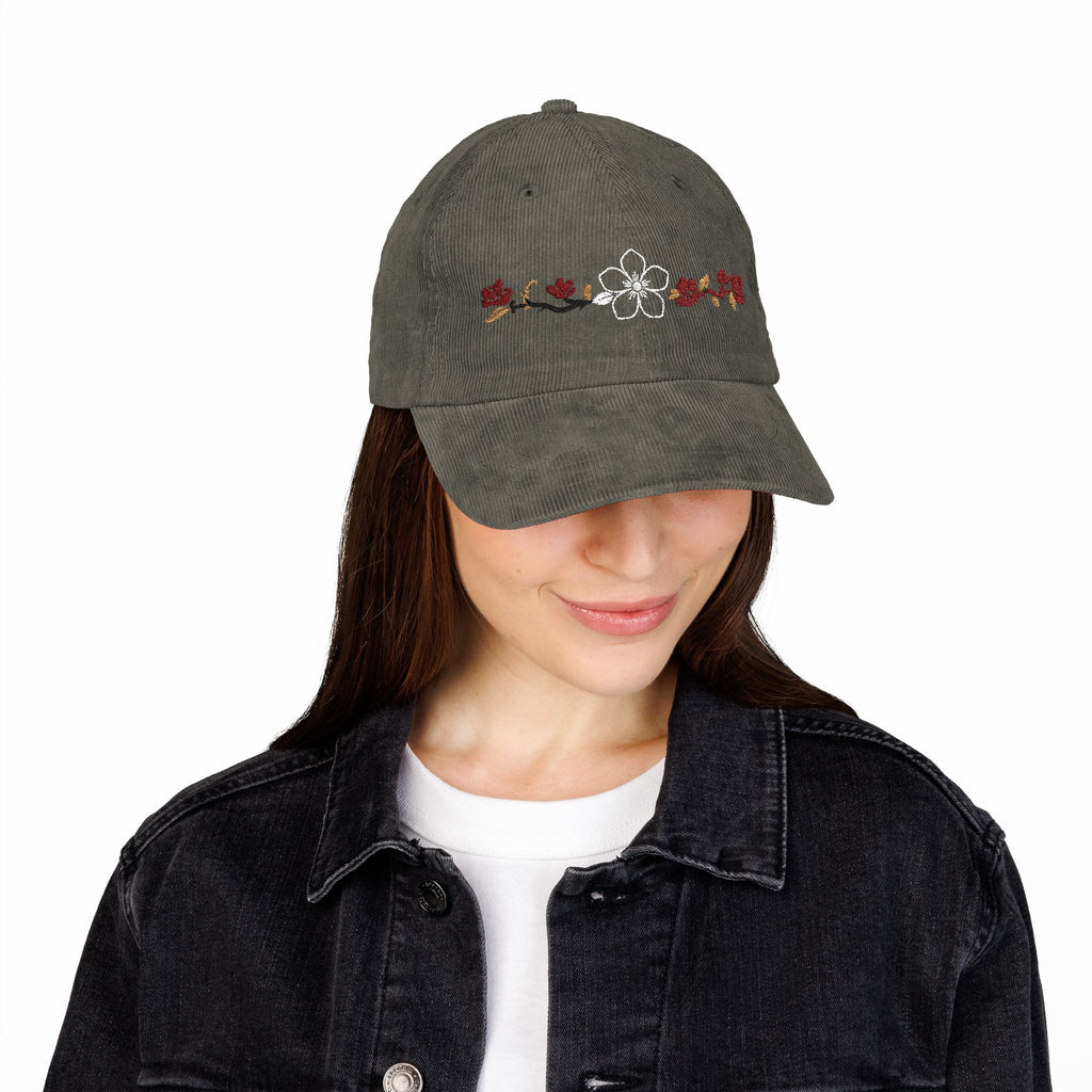 Embroidered Corduroy Hiraya Wear Floral Cap
