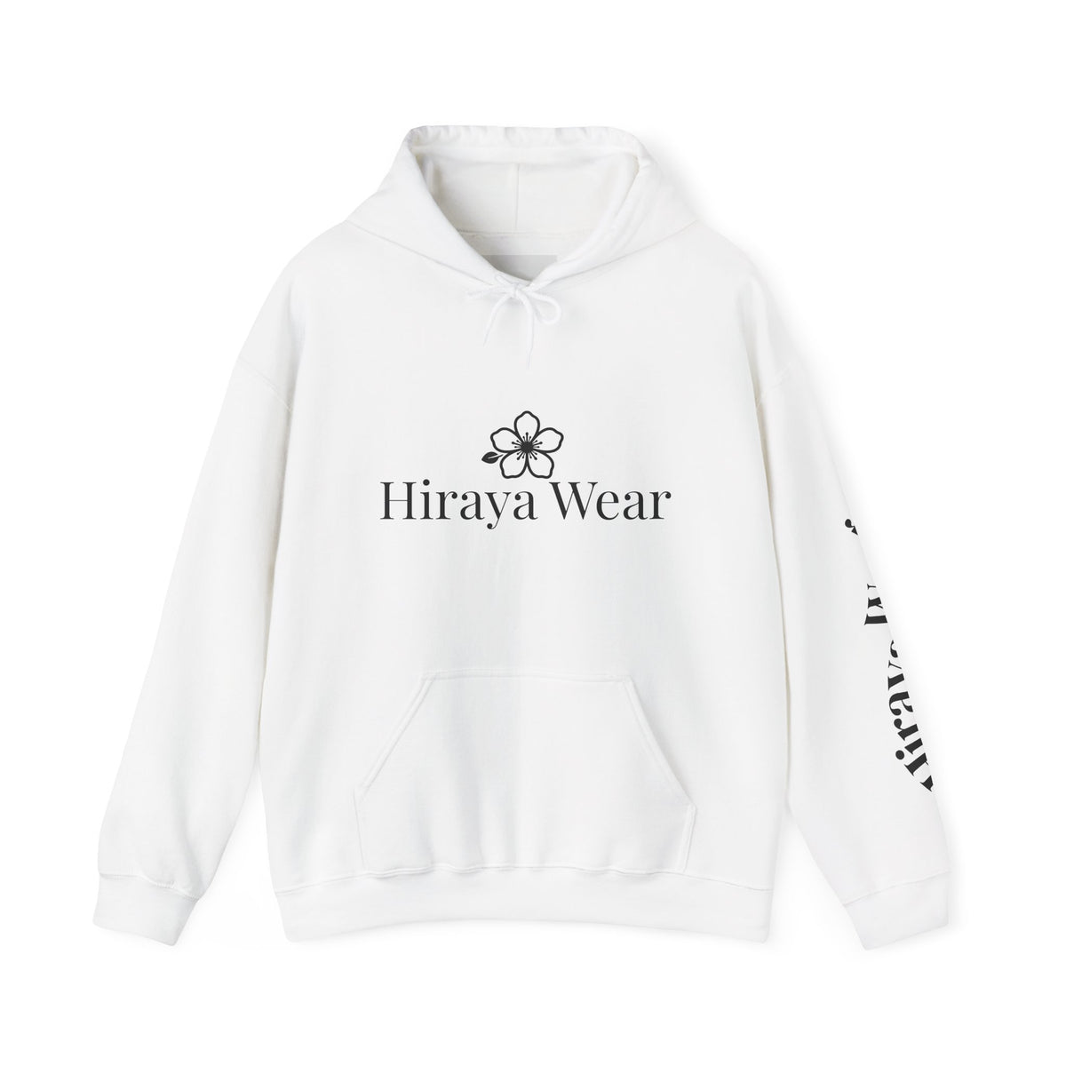 Hiraya Wear Floral Logo Hoodie — Minimalist Sampaguita Sweatshirt