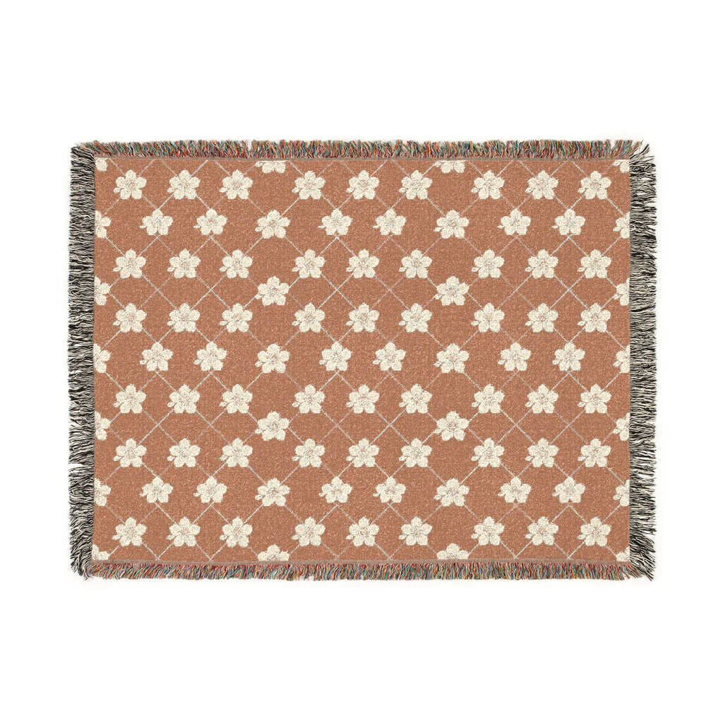 Floral Woven Blanket — Terracotta Clay🏺 Throw