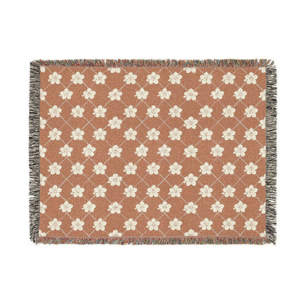 Floral Woven Blanket — Terracotta Clay🏺 Throw