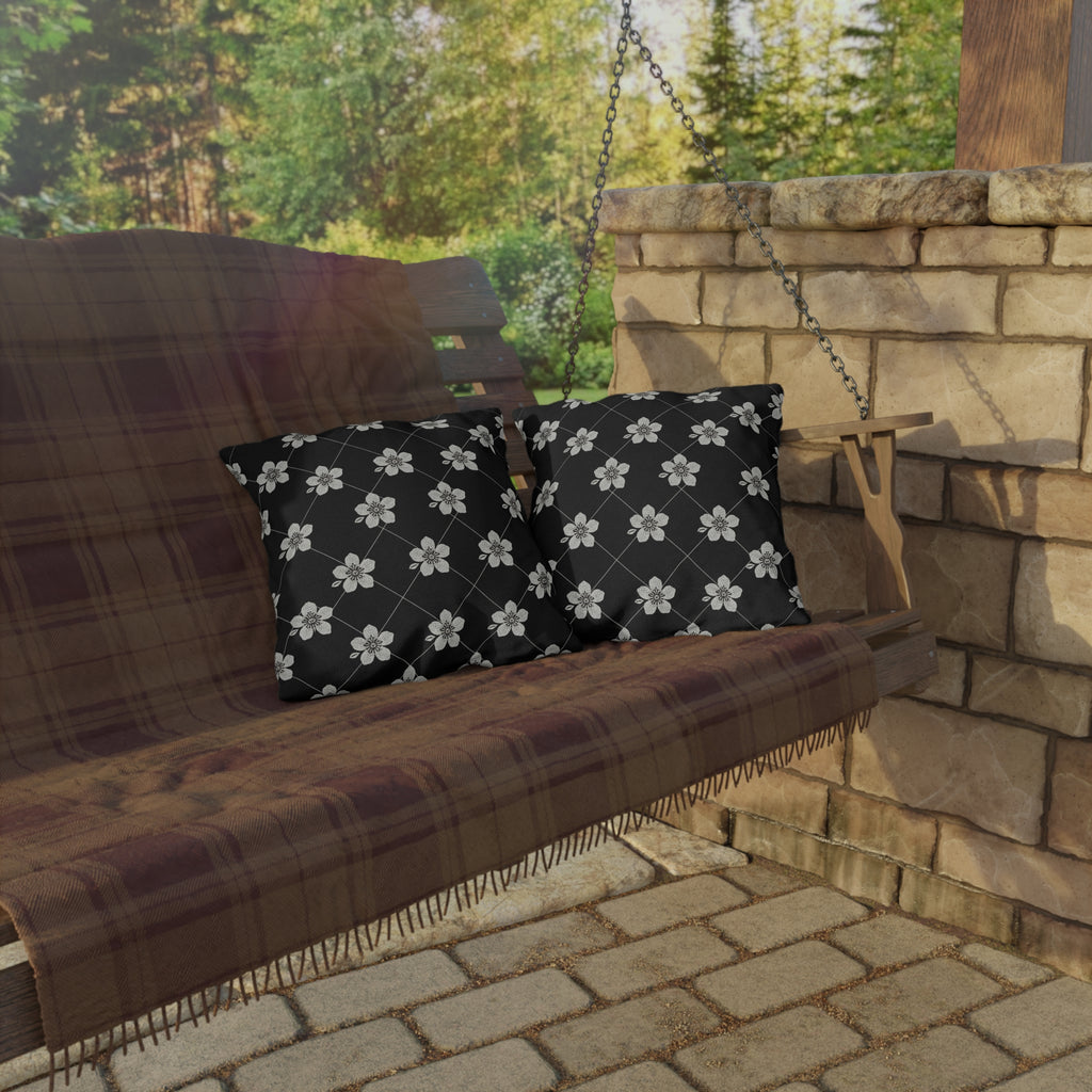 Black & White (Dark) 🖤 Outdoor Pillow