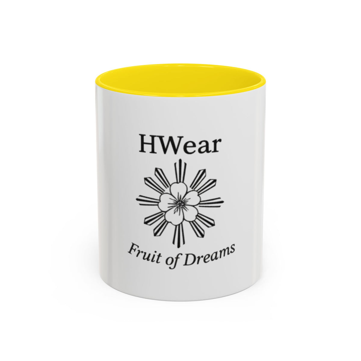 Hiraya Wear “Fruit of Dreams” Accent Coffee Mug — Black Handle & Rim